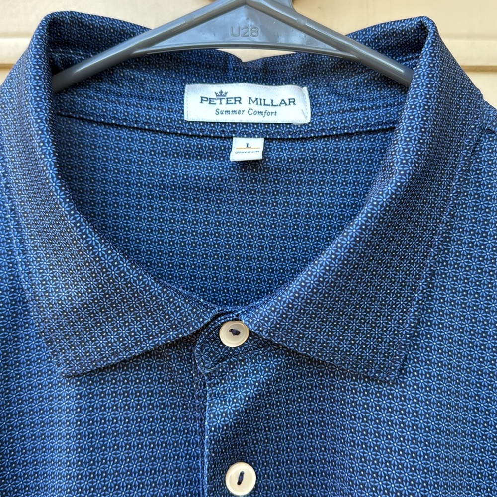 Peter Millar Blue Polo Shirt, L - Picture 2 of 11